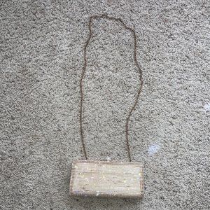 Charming Charlie Gold Wristlet with Chain Strap and Textured Finish NWOT